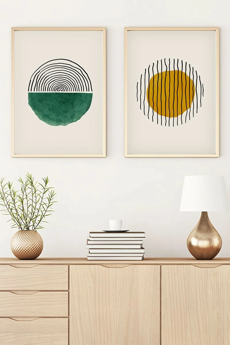 Pikturë dekorative me kornizë MDF (2 copë), Wallity, Huhu30, 70x50cm