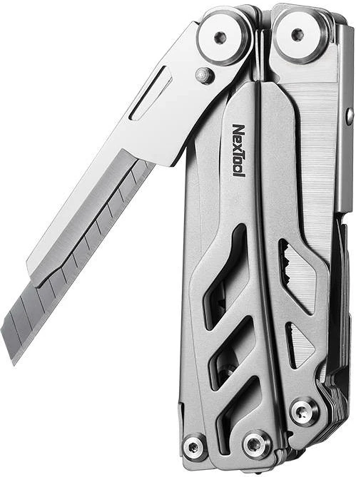 Multitool Nextool Flagship Pro NE20232 me teh të zëvendësueshëm, çelik, set me 2 tehe rezervë