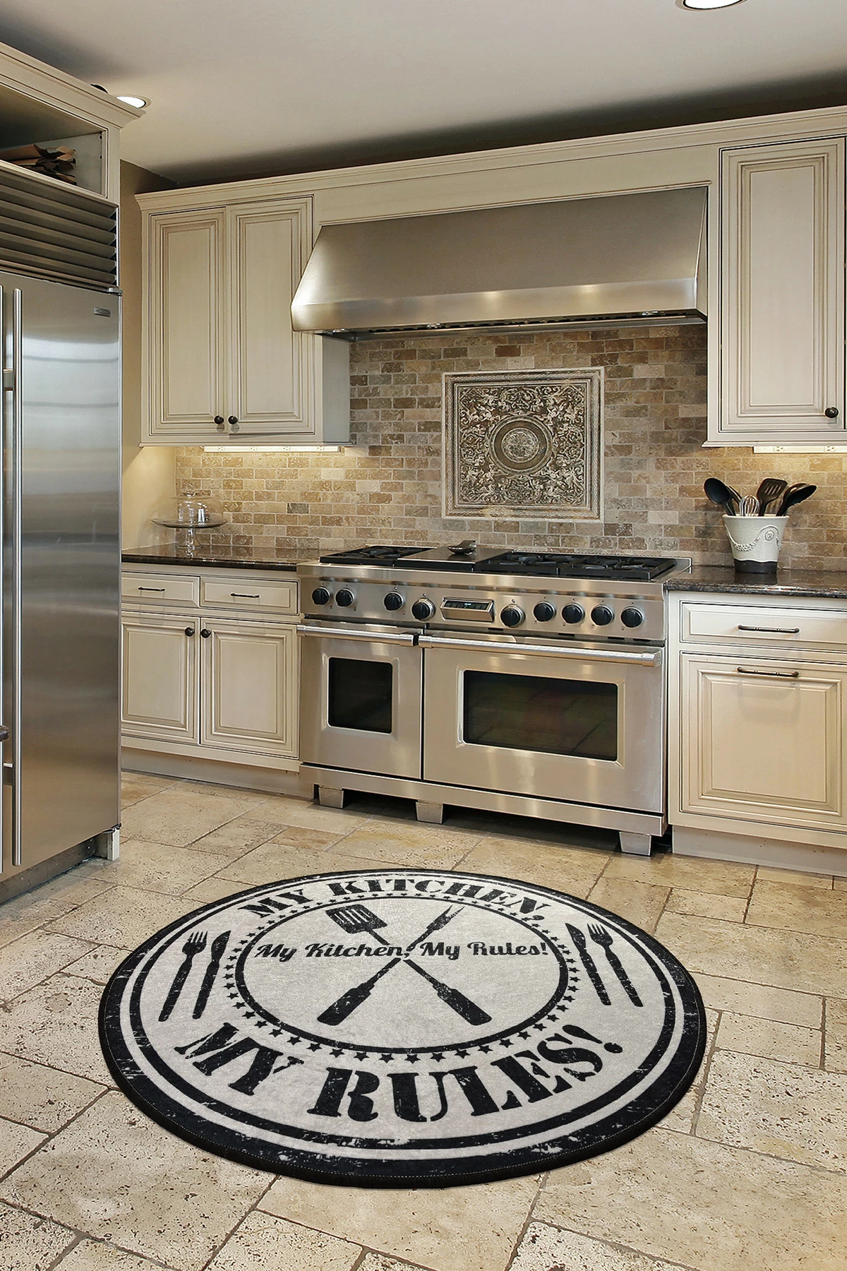 Qilim i rrumbullakët, shumëngjyrësh, 100 cm, My Kitchen My Rules