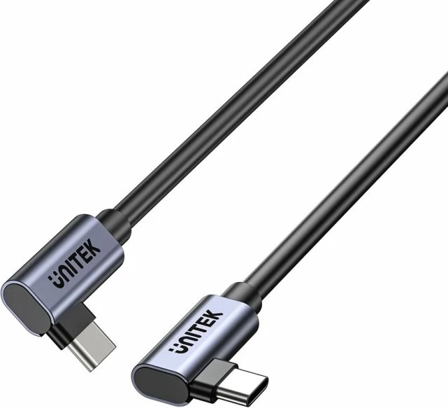 Kabllo USB-C Unitek 90°/90° PD 100W 1m, e zezë