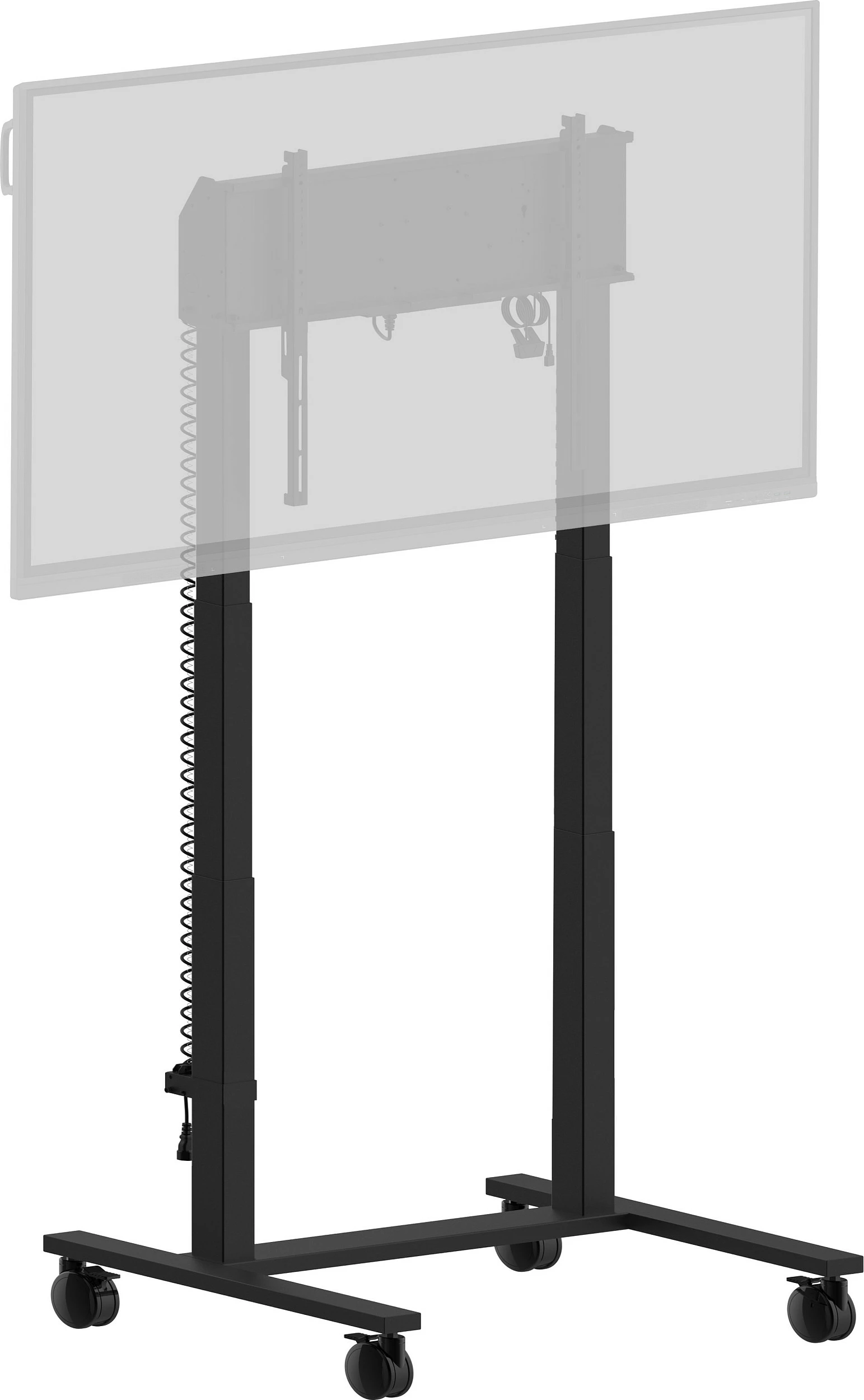 Stativ dyshemeje me rrota iiyama Rollwagen, VESA 800x600, rregullim elektrik lartësie 850-1800mm, 55"-105", 120kg, i zi