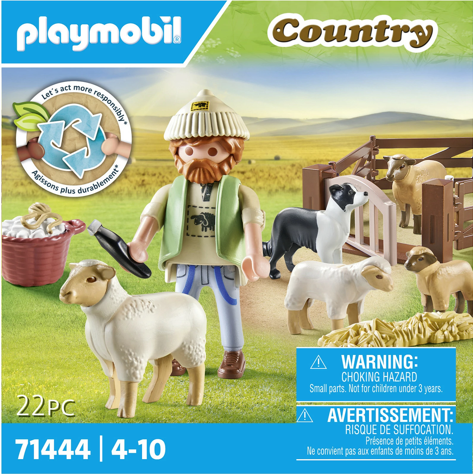 Set figure lodër Playmobil Country 71444, bari i ri me dele, 22 pjesë, 4-10 vjeç, multikolor