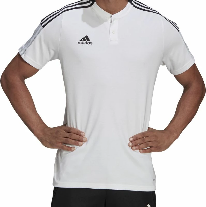 Maicë polo për meshkuj Adidas, e bardhë