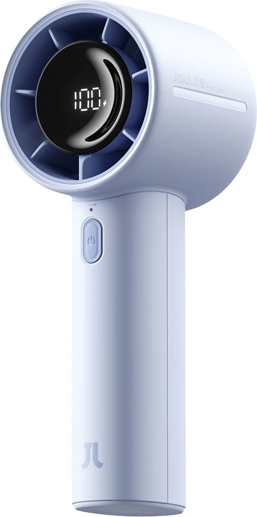 Ventilator dore Jisulife Handheld Fan 10S, bateri 5000mAh, USB-C, 5 nivele, ekran LED, blu 5