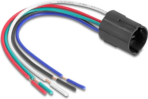 Konektor me kabllo DeLOCK për taster/switch 16 mm, 5 Pin, IP65, 230 V, 3 A, i zi