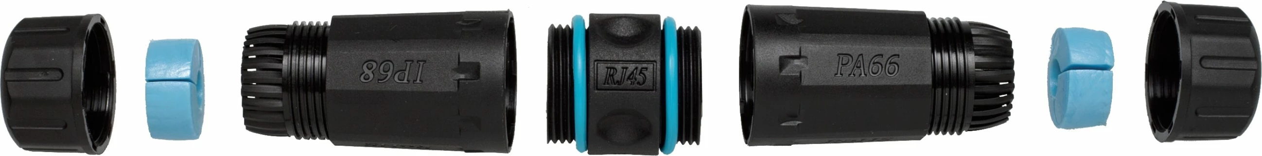 Coupler rrjeti Equip Cat.6A RJ45, i jashtëm, IP68, zi, kaltër