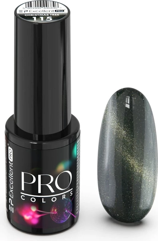 Llak për thonj për femra Excellent PRO Pro Colors Hema Free CatEye Hybrid 115 Christmas Tree, 7g