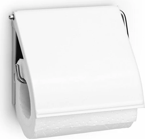 Mbajtës letre higjienike Brabantia Classic 414565, inox, 12×13×1 cm, i bardhë