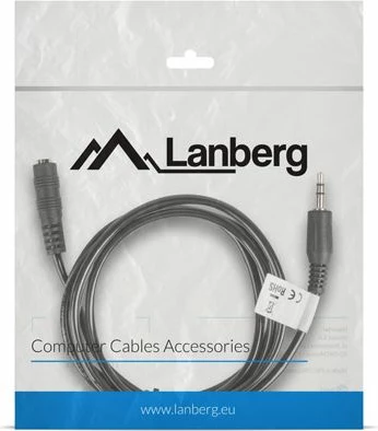 Kabllo audio zgjatues Lanberg CA-MJFJ-10CC-0015-BK, Jack 3.5mm (mashkull) - Jack 3.5mm (femër), 1.5 m, e zezë