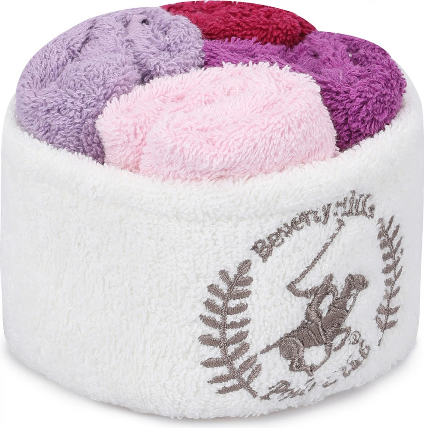 Peshqirë laveta, set 4 copë, Beverly Hills Polo Club, FH12124.05, të kuqe, të purpurta, të trëndafilta, të bardha, 30x30 cm, 355BHP0235