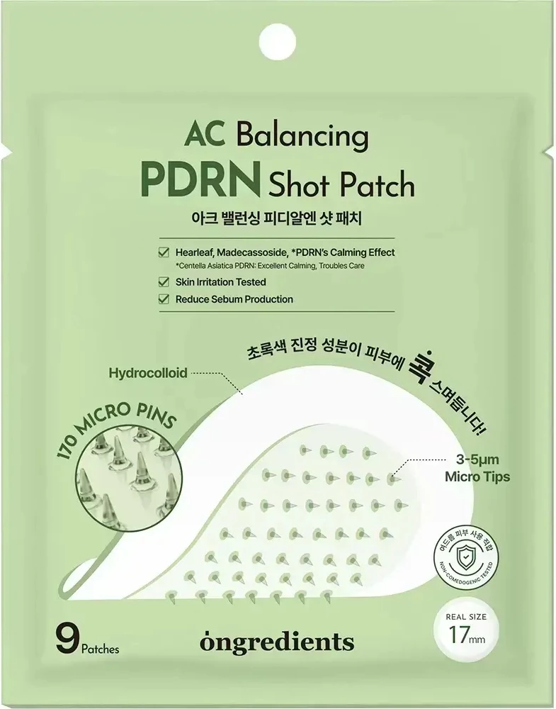 Patch për puçrra Ongredients AC Balancing PDRN Shot për femra, 9 copë