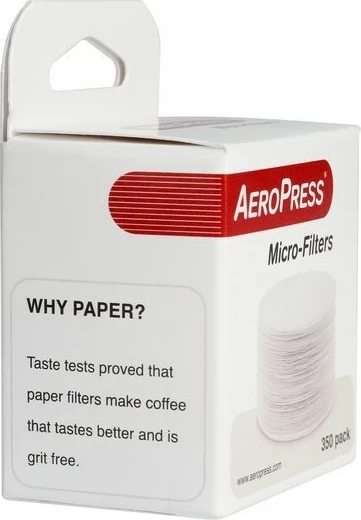 Filtra letre për kafe AeroPress, 350 copë, të bardhë