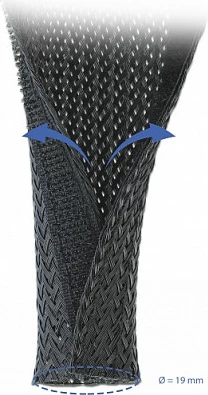 Mbështjellës i thurur për kabllo DeLOCK, 10 m x 19 mm, me Velcro, i zi