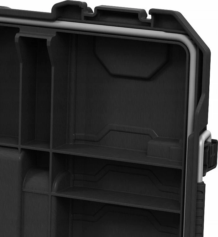 Set kuti veglash me rrota Keter ROC Pro Gear 2.0 111L, 64.8x47.8x87.2cm, waterproof, modular, e zezë, set 3 copë