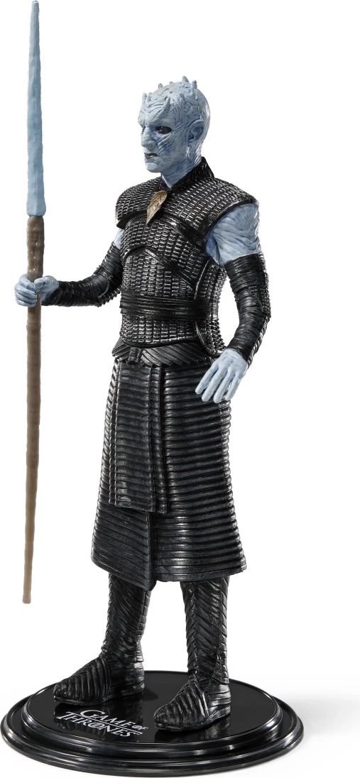 Figurinë NOBLE COLLECTION Bendyfig Game of Thrones Night King 18 cm, me shtizë akulli, blu/zezë