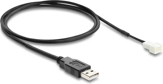 Kabllo ventilatori DeLOCK USB-A në 3-pin Molex, 1 m, e zezë