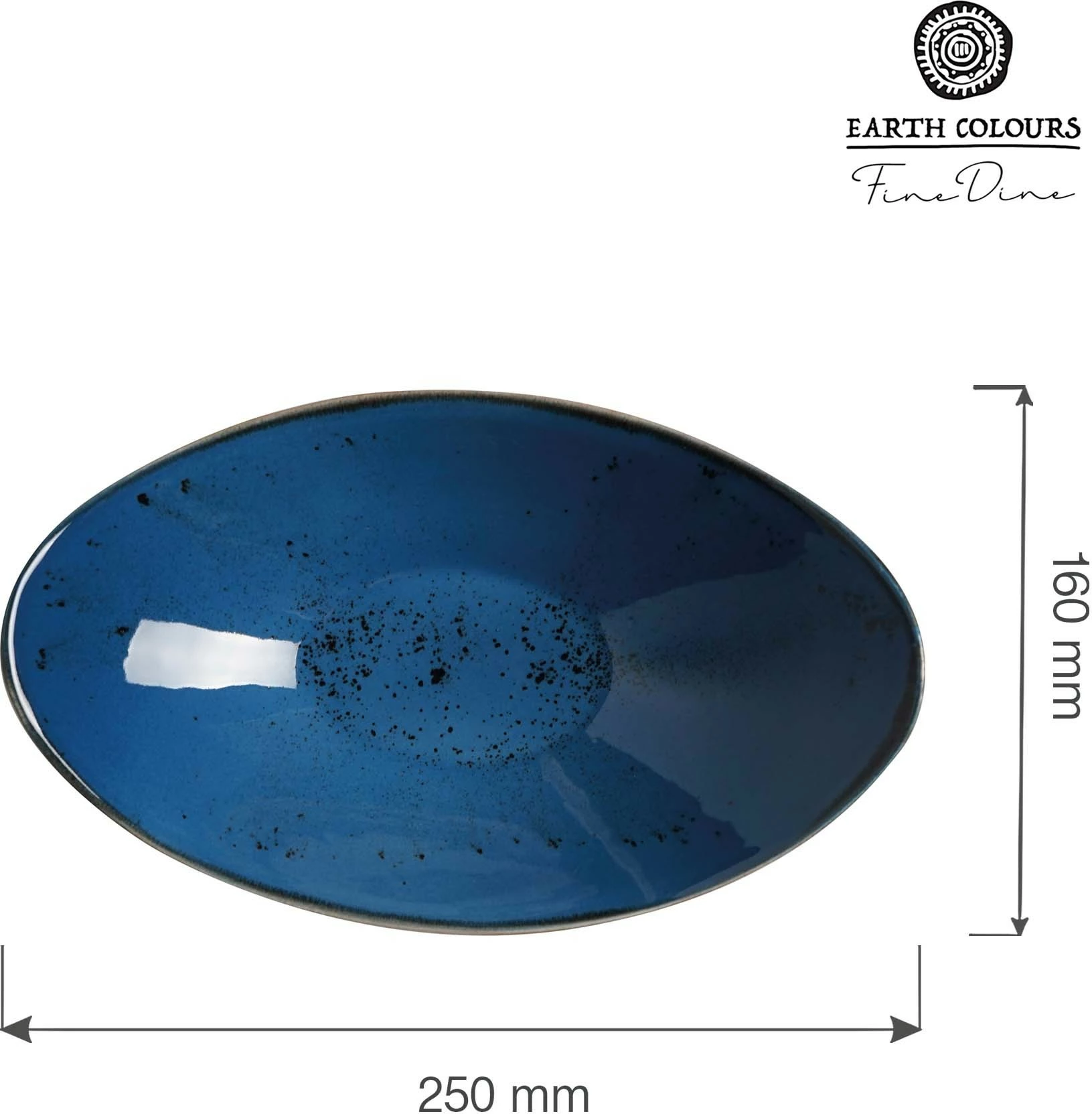 Tas formë varke Fine Dine Iris 250x160 mm, blu, set 6 copë