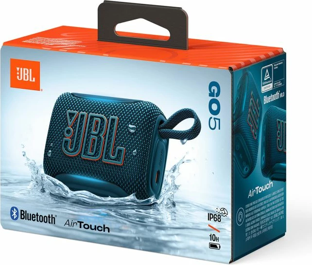 Altoparlant JBL Go 5 Bluetooth portativ, IP68, 10 orë bateri, USB-C, blu