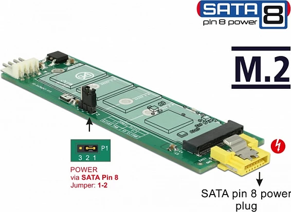 Adapter DeLOCK 63917, SATA në M.2, 6 Gbit/s, LED Activity/Power