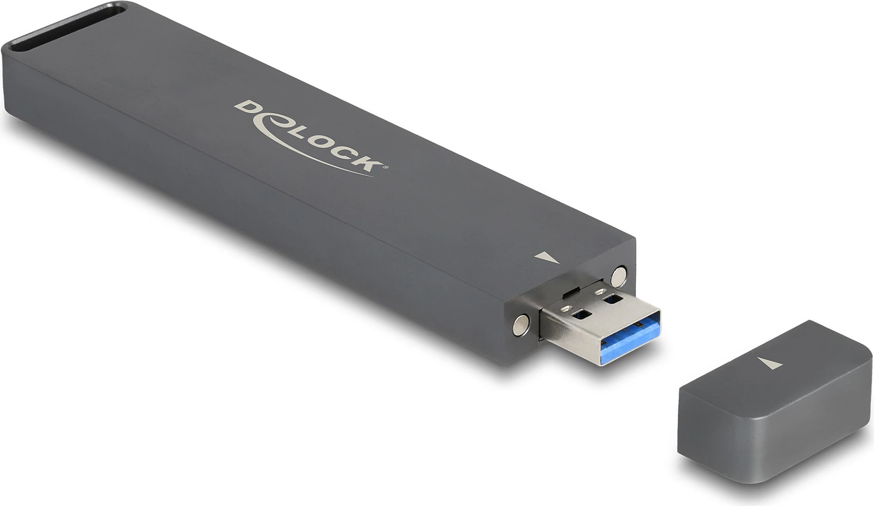 Kasë eksternale DeLOCK për SSD M.2 NVMe/SATA, USB-A 10Gbps, gri