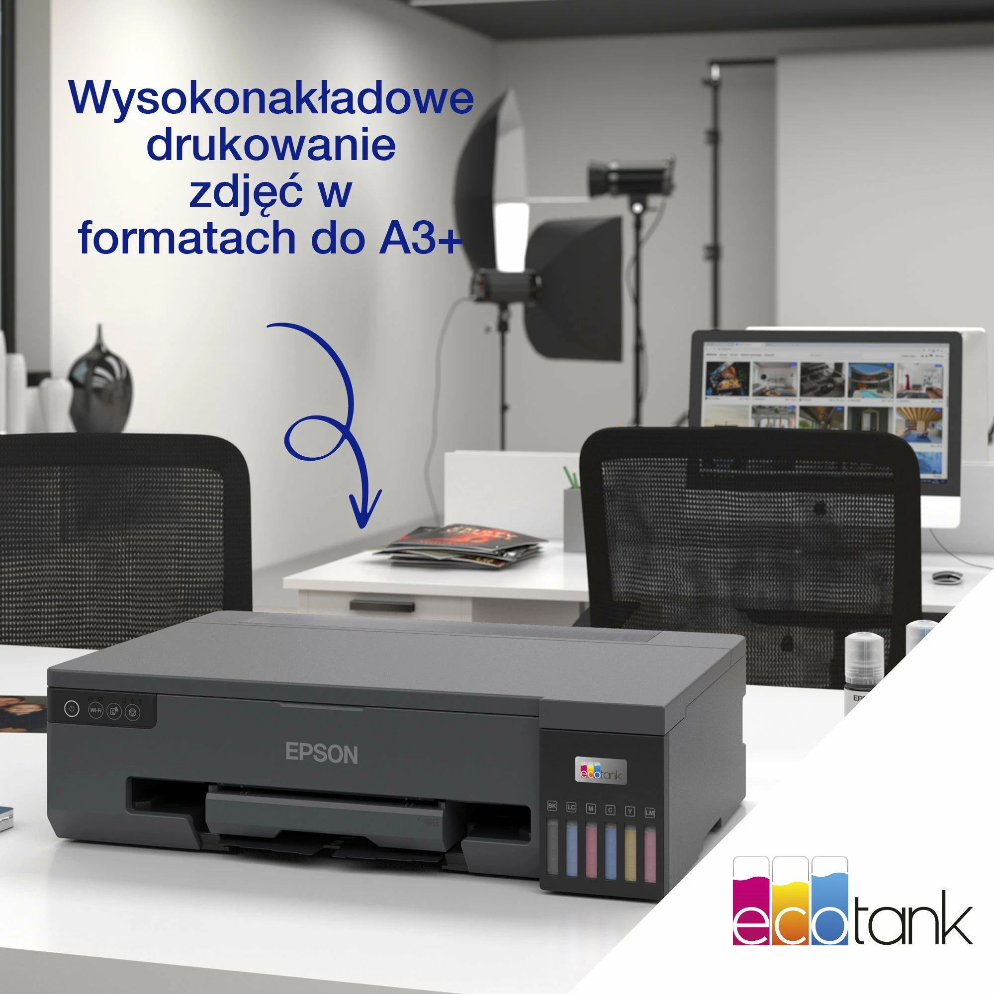 Printer inkjet Epson EcoTank L18050 (C11CK38402), A3+, CISS 6-ngjyra, Wi‑Fi/Ethernet, i zi