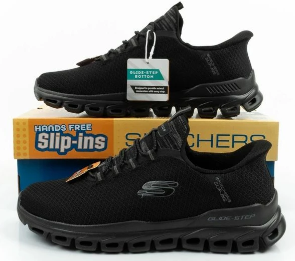 Atlete meshkuj Skechers Glide-Step Slip-Ins, të zeza