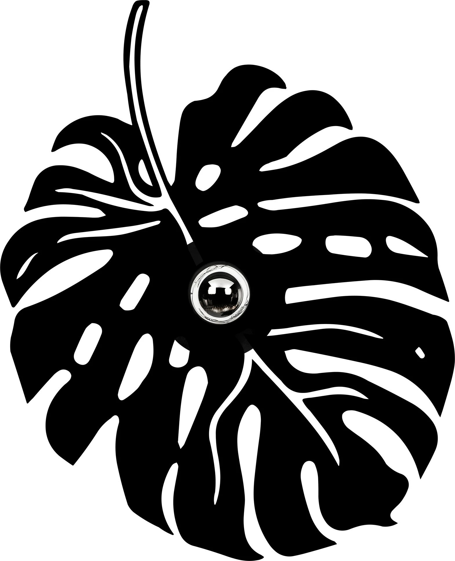 Llambë muri Opviq, dizajn lule e zezë, W-035, 45x12x55 cm