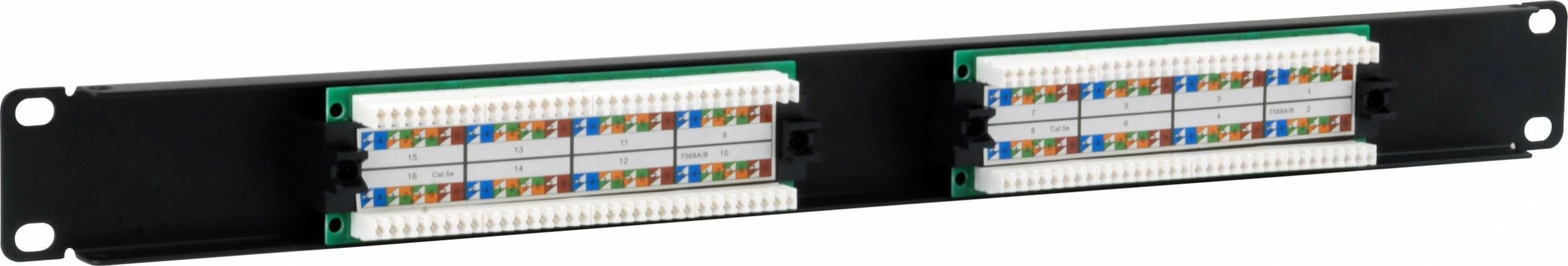 Patch panel Equip 16-portë Cat5e, 1U, rackmount, e zezë