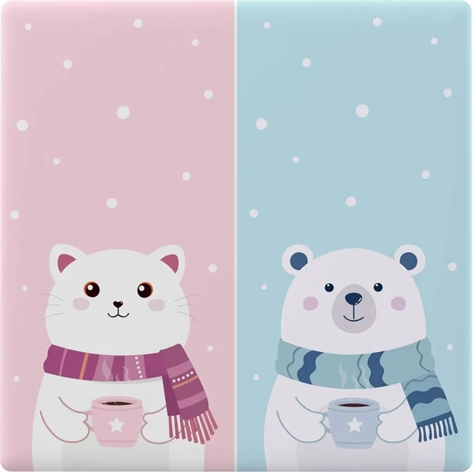 Kapak dekorativ Sonoff T5-2C-86-cartoon për çelës me prekje, plastik, rozë/kaltër