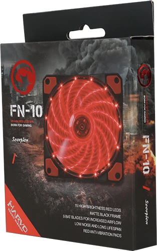 Ventilator kasë PC Marvo FN-10RD 120 mm LED, i kuq
