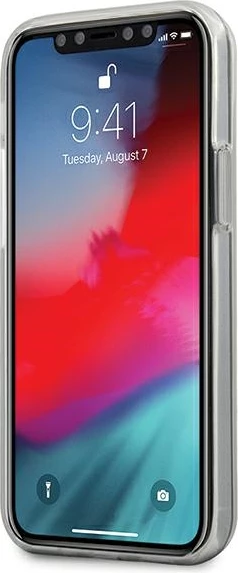 Mbështjellës Mercedes Transparent Line për iPhone 12 mini 5.4", hardcase TPU/PC, i zi