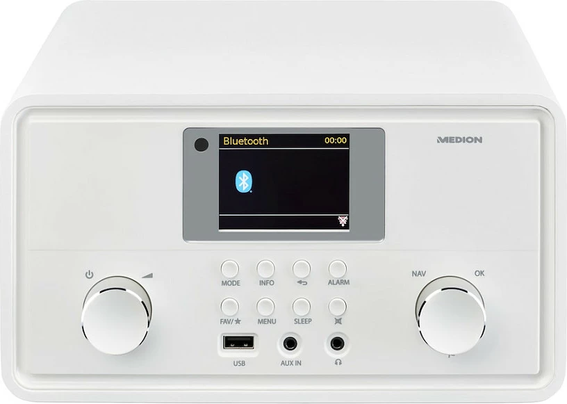 Radio interneti Medion MD 88069, DAB+/FM, Bluetooth, Wi‑Fi, 20W, e bardhë