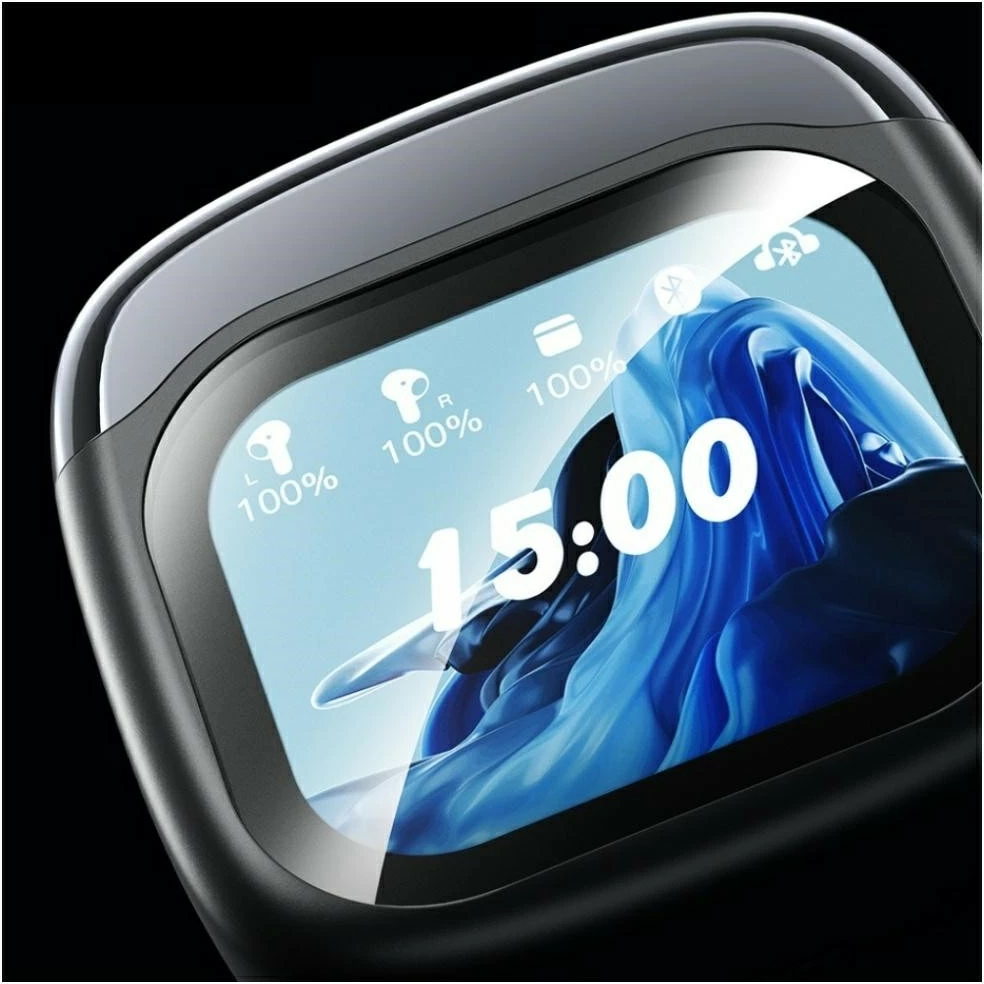 Kufje Bluetooth TWS AWEI TP100, Bluetooth 5.4, ENC, etui me ekran LCD, 20 orë, e zezë