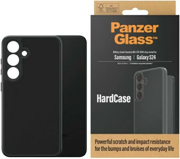 Mbështjellës PanzerGlass HardCase për Samsung Galaxy S24, i zi