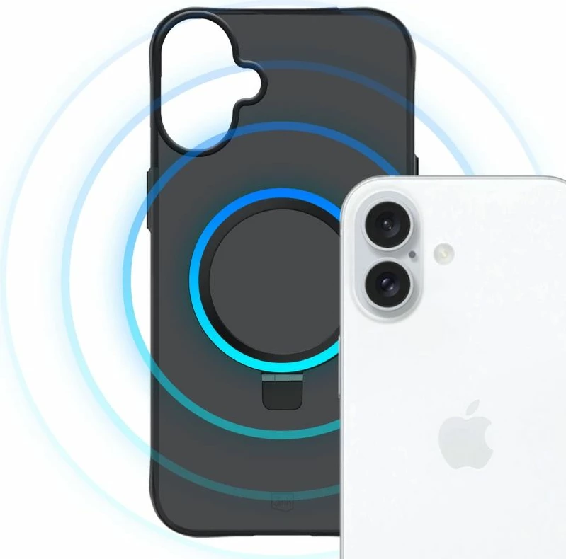 Kapak telefoni 3mk Smoke Case Mag&Stand për iPhone 17, i zi