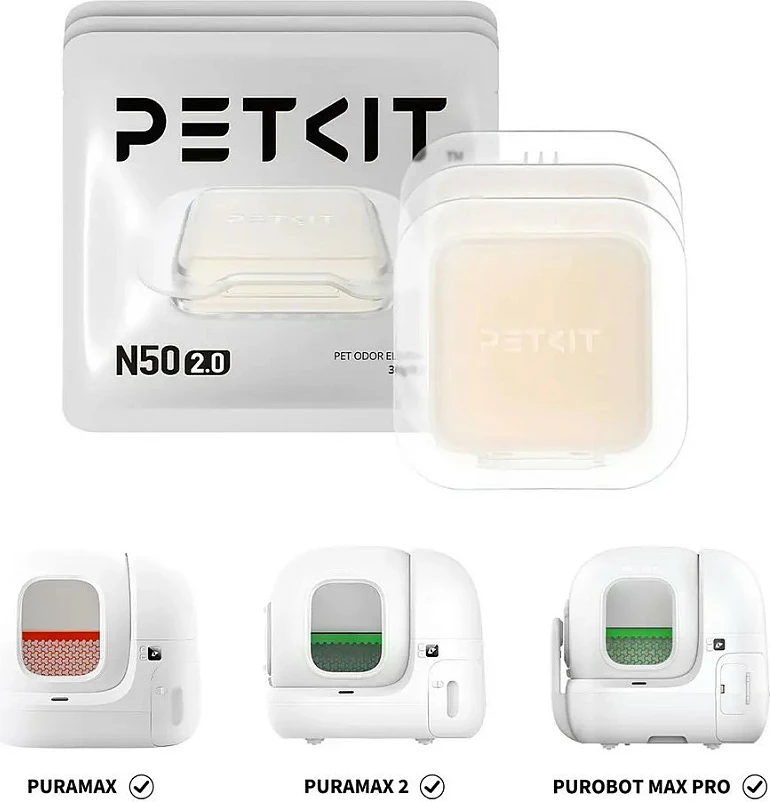Deodorues rëre për mace PETKIT N50 2.0, për PURA MAX/PURA MAX 2/PUROBOT MAX Pro, pakim 3 copë, Multicolor