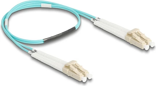 Kabllo fiber optike DeLOCK LC-LC Duplex OM3 Multimode, 0.5 m, aqua