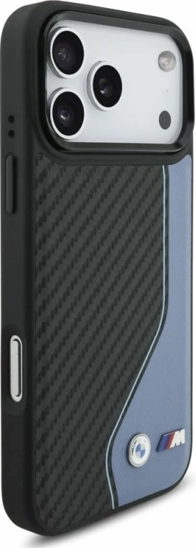 Kapak telefoni BMW M Carbon Logo MagSafe për iPhone 17 Pro Max, kaltër