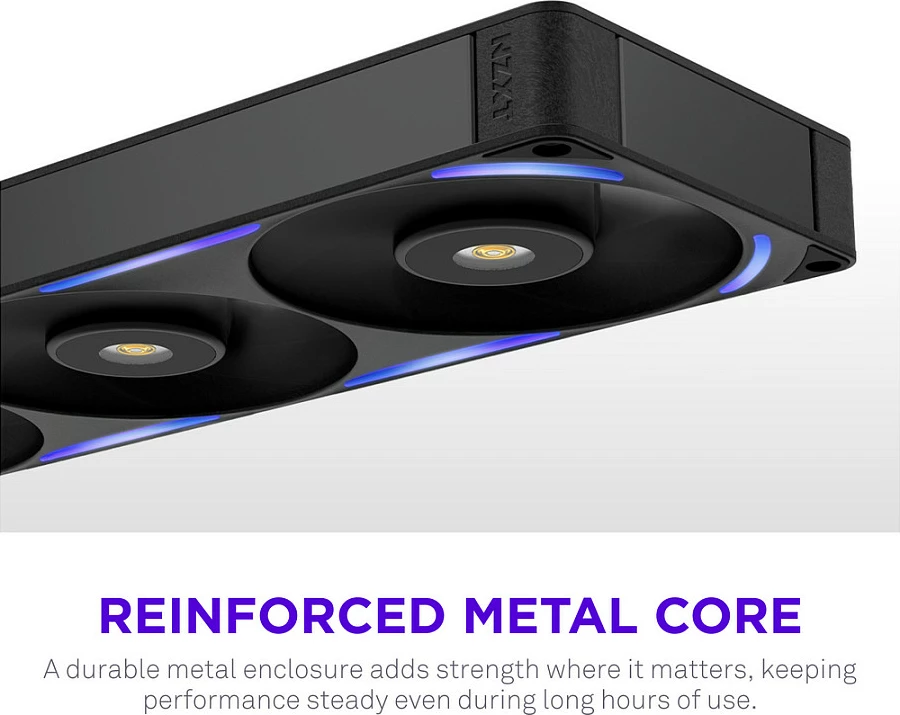 Fan për kasë NZXT F360X, 3x120mm, PWM, RGB, kornizë 360mm, e zezë