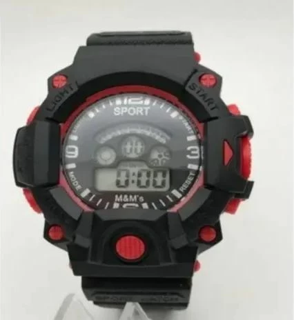 Orë digjitale Sport WR30MK, zezë/kuqe