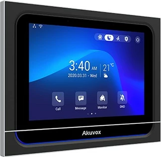 Stacion i brendshëm Akuvox X933W, ekran me prekje, Android, Wi-Fi, ngjyrë e zezë