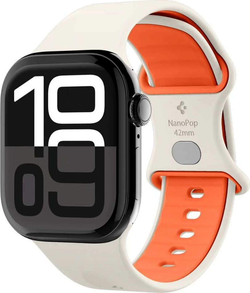Rrip silikoni Spigen Nano Pop për Apple Watch 6/7/8/9/10/SE 40/41/42mm, bezhë/portokalli