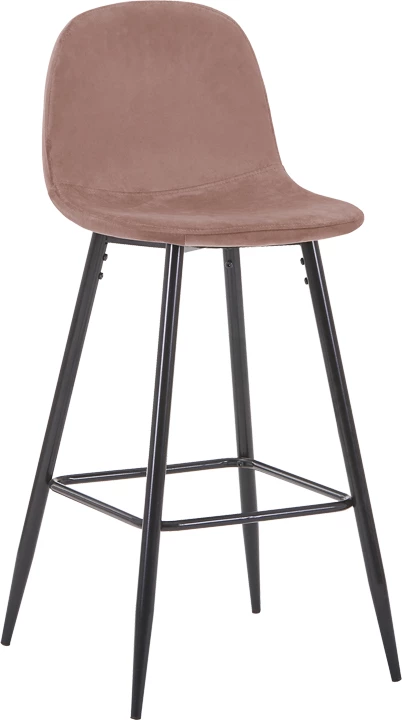 Karrige për bar mesatare Bella, ngjyrë mollë e kalbur, këmbë metali të zeza, 41x47x93cm