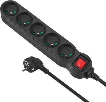 Zgjatues Maclean MCE185, 5 m, 5 Fishe, i zi