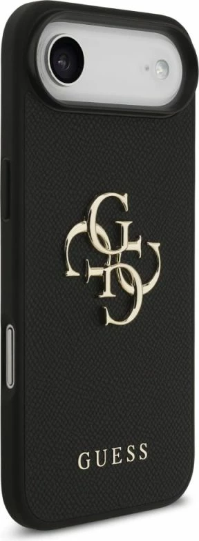 Kapak telefoni Guess Grained Big 4G & Classic Logo për iPhone Air, i zi