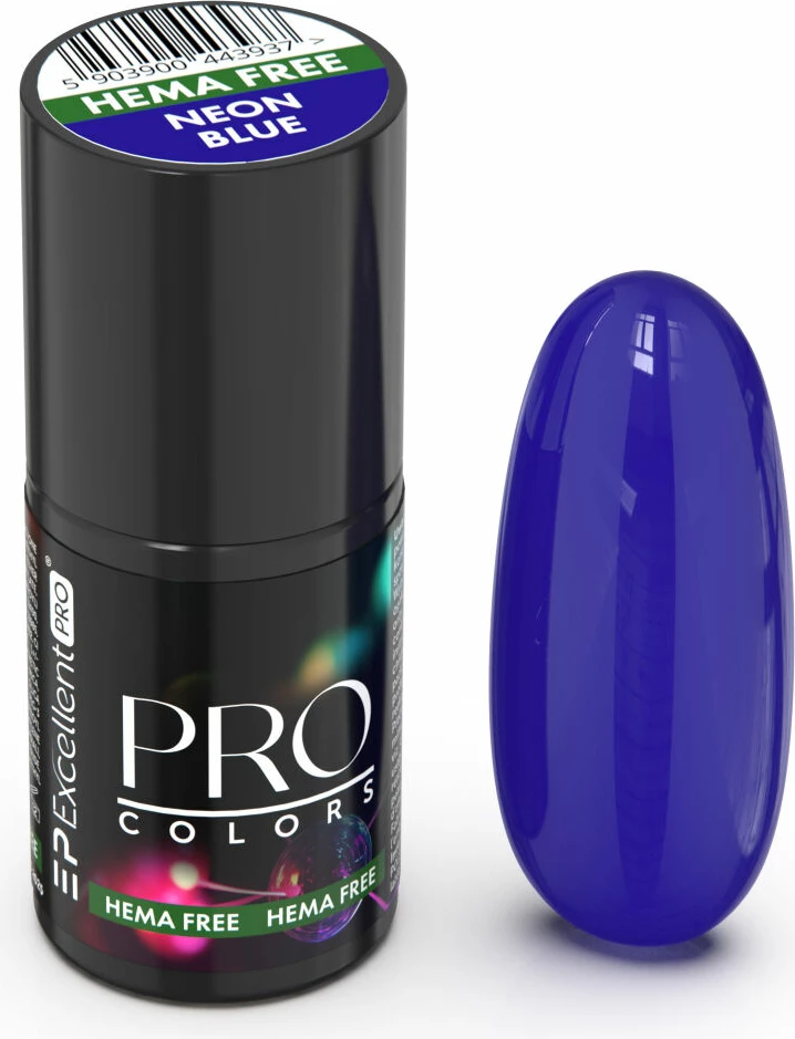Llak për thonj Excellent PRO Pro Colors Hema Free Hybrid 68 Neon Blue 7g për femra