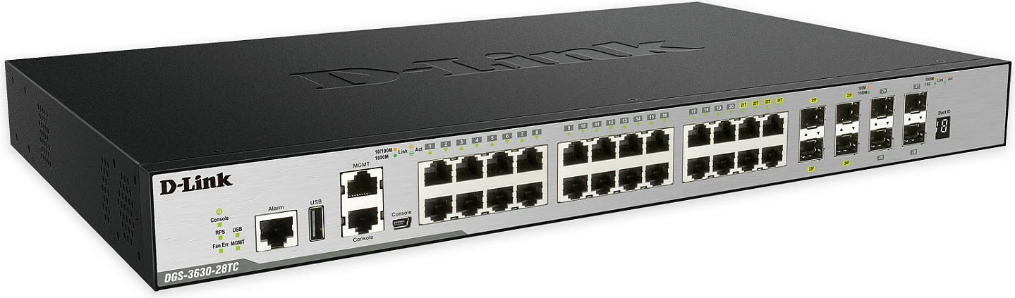 Switch D-Link DGS-3630-28TC/SI/E, 28-Port, Layer 3 Gigabit, 10G, Rack 1U