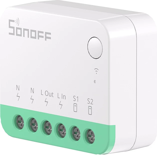 Switch i mençur Wi‑Fi mini, Sonoff, MINIR4M, Matter, 10A, 2.4GHz, për Apple HomeKit/Google Home/Alexa/SmartThings