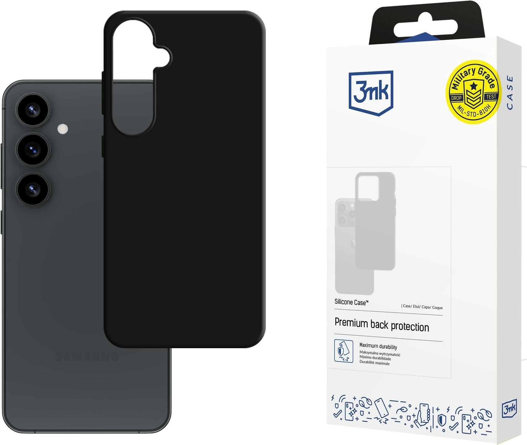 Mbështjellës silikoni 3mk për Samsung Galaxy S25+, i zi