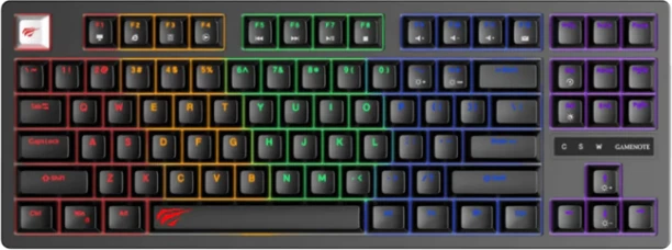 Tastierë mekanike gaming HAVIT Gamenote HV-KB892L, 87 taste, USB-C, UK layout, e zezë